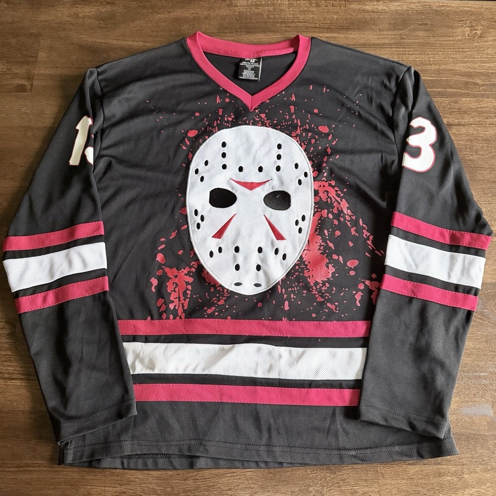 Friday The 13th Jason Voorhees Hockey Jersey Large Logo Size Large